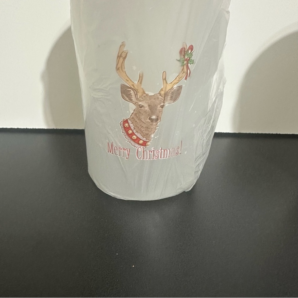 Festive/4 Pieces Christmas Glass Cups Set 16 oz/Bamboo Lids - Picture 4 of 14